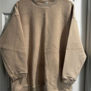 Aerie Pink/Beige Oversized Crewneck